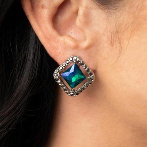 Clip-on Green Earrings